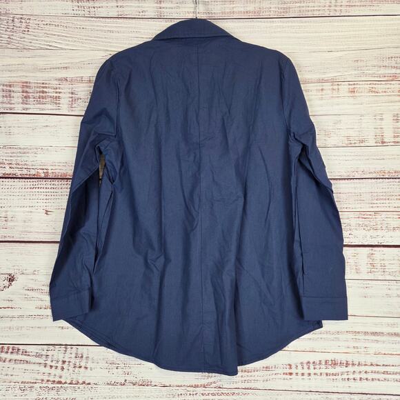 Kitty Cat Blue Popover Top M Embroidered Whiskers & Fuzzy Nose Shirt NWT Kawaii - Picture 2 of 7